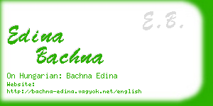 edina bachna business card